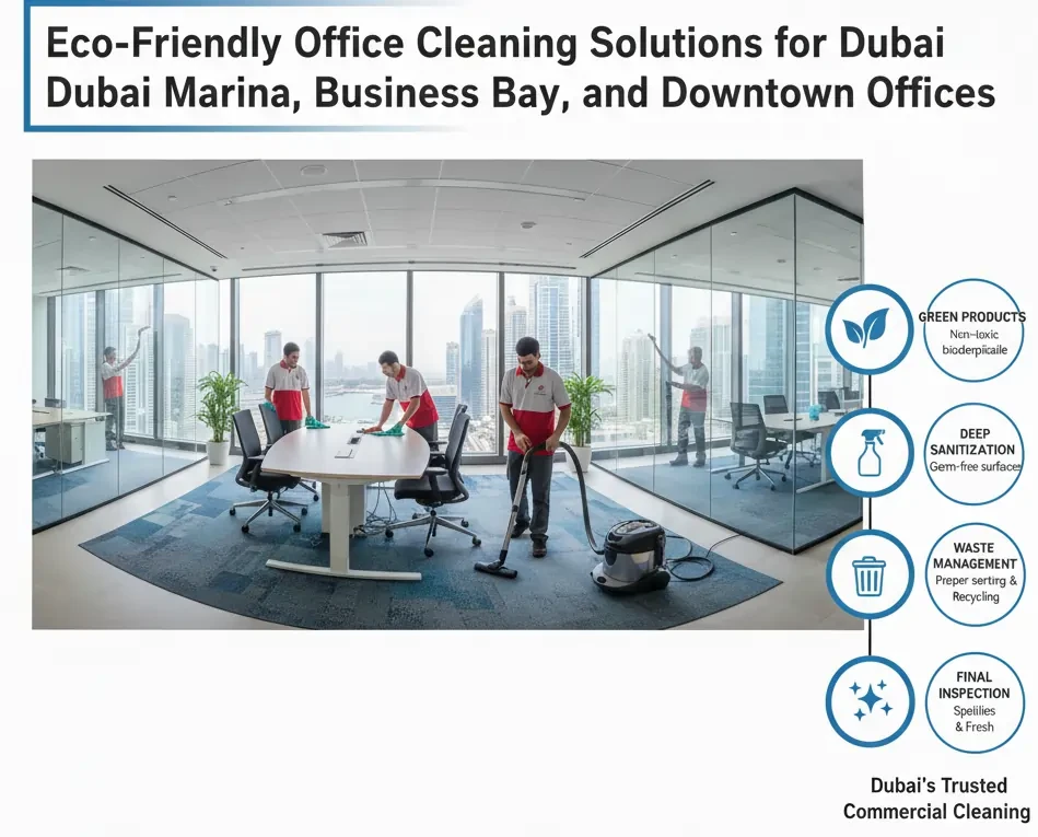 Eco-Friendly Office Cleaning Solutions for Dubai Marina, Business Bay, and Downtown Offices